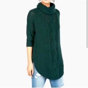 Nwt Express Cable Knit Turtleneck CowlNeck Forest Green Cable Knit Sweater XS/TP